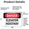 Signmission Elevator Hoistway, 10 in W x Rectangle, Vinyl Decal OS-2PACK-DS-D-710-L-2240 - alternate 6